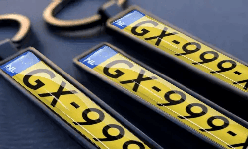 I portachiavi targhe personalizzati mostrano numeri incisi e testo su misura in cornici metalliche