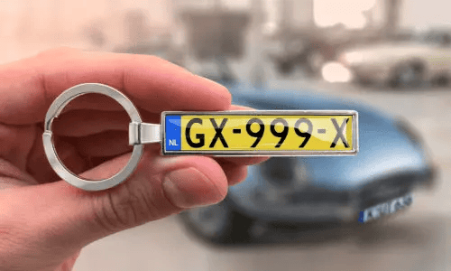 number plate key ring