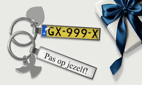 Porte-clés personnalisés avec plaque d’immatriculation, numéros personnalisés et finition métallique
