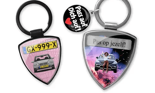 Shield keychain with daughter photo