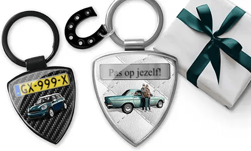 Shield keychain with grandpa photo