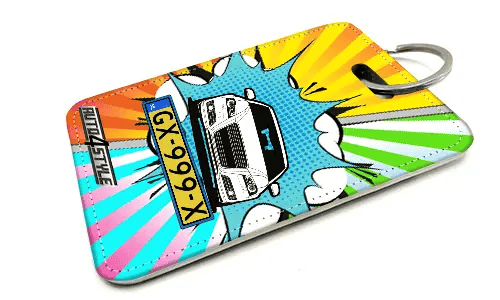 Innenspiegel anhänger mit Autosilhoette und einem Kennzeichen anhänger für innenspiegel