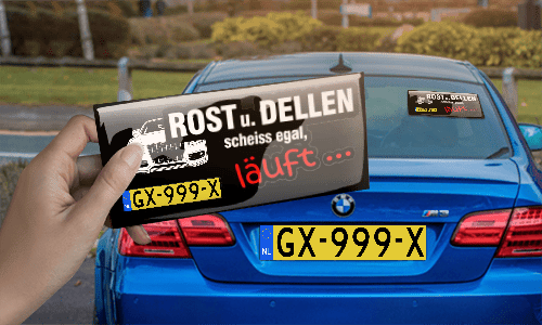 aufkleber auto ROST u. Dellenin der Hand auto sticker sprüche