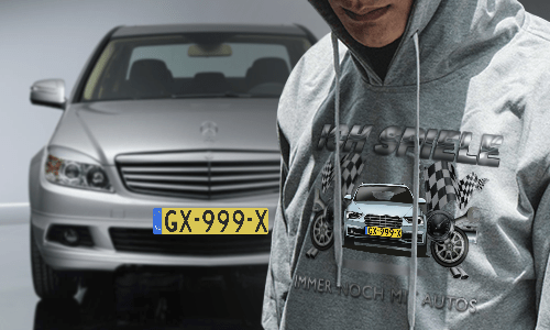 tuning pullover Grau mit dem Wagen auf dem Hintergrund turbo hoodie