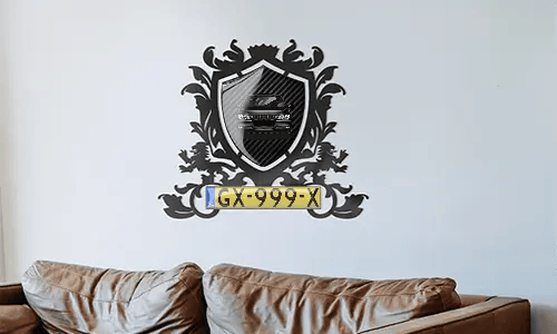 metallschild gestalten schwarz gepulvert auf dem Wand lasergravur schilder