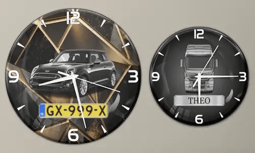 gallery-wall-clock-car-truck-motorcycle-license-plate-2