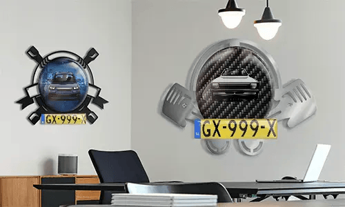 Autoschlüsselanhänger in zwei Varianten auf dem Wand bedruckter schlüsselanhänger